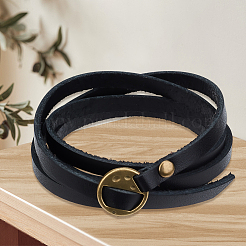 2Pcs Cowhide Wrap Bracelets&nbsp;BJEW-GF0001-35B