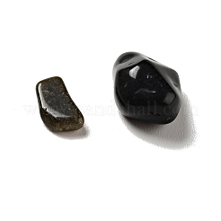 天然なオブシディアンのビーズ  穴なし/ドリルなし  チップ  1~13x1~9x0.5~6mm  約24000個/キログラム&nbsp;G-D472-03