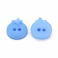 2つ穴プラスチックボタン  トマト  ミックスカラー  16x14x3.5mm  穴：2mm&nbsp;BUTT-N018-012
