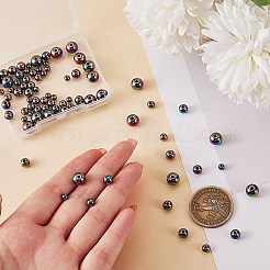 80Pcs 4 Style Rack Plating Rainbow Color 304 Stainless Steel Beads&nbsp;STAS-SZ0002-38