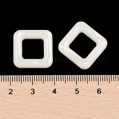 不透明樹脂デコデンカボション  中空の四角  ホワイト  18x18x3.5mm&nbsp;CRES-I036-11B