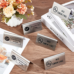 6Pcs 2 Styles 201 Stainless Steel NO SMOKING & SMOKING AREA Signs&nbsp;AJEW-CP0003-90