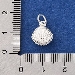 スターリングシルバーのシェル型チャーム925個  丸カン付き  銀  11.5x10x6mm  穴：3.5mm&nbsp;STER-D304-02S