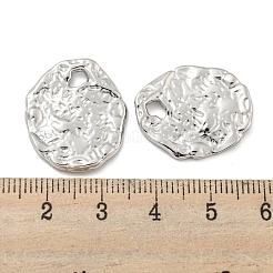 変色しない304ステンレススチールペンダント  テクスチャ  オーバルチャーム  ステンレス鋼色  22.5x19x2mm  穴：3.5mm&nbsp;STAS-K253-11P