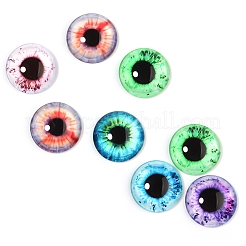 クラフトガラス人形の目  ぬいぐるみの目  半円  ミックスカラー  10mm  約20個/袋&nbsp;DOLL-PW0001-069-A01