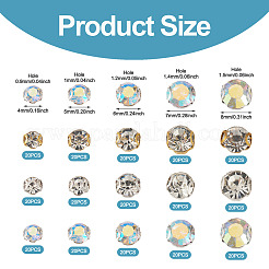 300Pcs 15 Styles Flat Round Sew on Rhinestone Montee Beads&nbsp;STAS-TA0006-18
