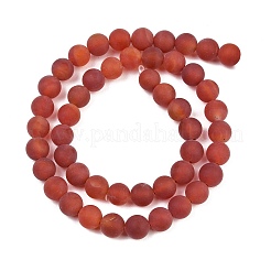 Frosted Natural Red Agate Beads Strands&nbsp;LS-G-F372-8mm-01