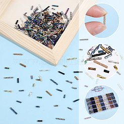 ガラスツイストビューグルビーズ7490個  丸い穴  ミックスカラー  5~12x2mm  穴：0.5~0.9mm&nbsp;SEED-PA0001-27