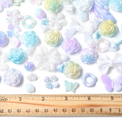 レインボー虹色メッキアクリルビーズ  パールカラーの  混合図形  ミックスカラー  10~40x8~42x4~11mm  穴：1.2~7mm  15g /スタイル&nbsp;OACR-FS0001-99B