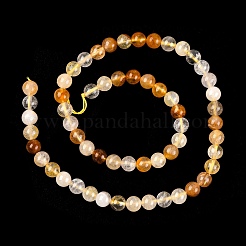 Natural Yellow Hematoid Quartz Round Beads Strands&nbsp;G-F266-09-6mm