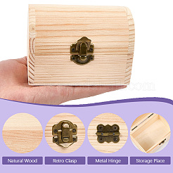 1Pc Unfinished Wooden Storage Box&nbsp;WOCR-SP0001-02