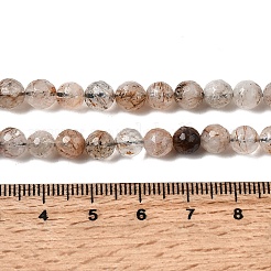 Natural Black Gold Rutilated Quartz Beads Strands&nbsp;G-D359-A02-6mm