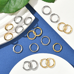 20Pcs 2 Colors 304 Stainless Steel Hoop Earrings&nbsp;EJEW-SC0001-84