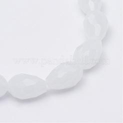Teardrop Faceted Imitation Jade Glass Beads Strands&nbsp;GLAA-Q052-A05