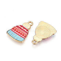 Winter Theme Printed Alloy Pendants&nbsp;PALLOY-H127-03G-03