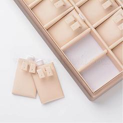 木製のピアスプレゼンテーションボックス  PUレザーと鉄のアクセサリーで覆われて  長方形  ビスク  250x180x32mm&nbsp;ODIS-P003-03