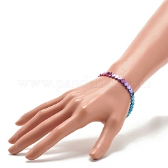 合成ヘマタイトハートビーズストレッチブレスレット  女性のためのアクセサリー用原石のアクセサリー  カラフル  内径：2-1/8インチ（5.5cm）&nbsp;BJEW-JB07721-02