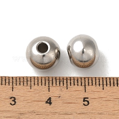 変色しない304ステンレススチールビーズ  ラウンド  ステンレス鋼色  10x8mm  穴：3mm&nbsp;X-STAS-N009-10