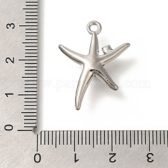 合金ペンダント  プラチナチャーム  ヒトデ  26x19x7mm  穴：1.8mm&nbsp;FIND-Z067-06P-02