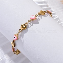 Ion Plating(IP) 304 Stainless Steel Link Chain Bracelets&nbsp;BJEW-P236-30G-04