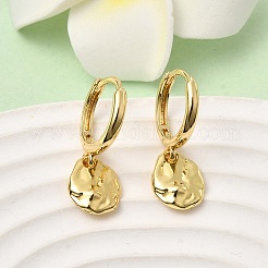 Nuggets Brass Hoop Earrings&nbsp;EJEW-H108-22G