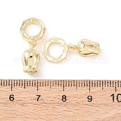 真鍮製スズランのヨーロッパ風ダングルチャーム  花の大きな穴のペンダント  ゴールドカラー  23mm  穴：6mm&nbsp;KK-B166-08G
