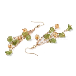 Golden Plated Brass Dangle Earrings&nbsp;EJEW-K275-01G-04