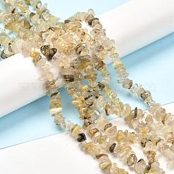 Natural Rutilated Quartz Beads Strands&nbsp;G-G031-03