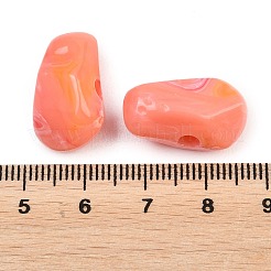 オペークアクリルヨーロピアンビーズ  ナゲット  ライス  大穴ビーズ  ミックスカラー  21x12x12.5mm  穴：4mm  約310個/500g&nbsp;OACR-G064-10M
