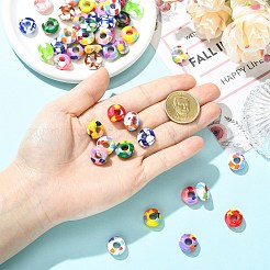 アクリルヨーロピアンビーズ  模様ロンデル  大穴ビーズ  ミックスカラー  14x7mm  穴：5.5mm&nbsp;MACR-CJZ0001-02