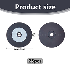 PCプラスチック音楽ディスク  ブラック  120x1mm  穴：1.5mm&nbsp;AJEW-WH0696-436