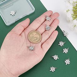 環境に優しい316サージカルステンレススチール製マイクロパヴェクリアキュービックジルコニアチャーム10個  長持ちメッキ  ツリー  ステンレス鋼色  12x11x1.5mm  穴：3.5mm&nbsp;RB-UN0001-05P