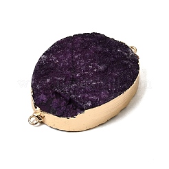 Dyed Natural Druzy Agate Oval Links Connector Charms&nbsp;G-P614-02G-01