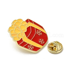 クリスマステーマのエナメルピン  バックパックの服のための黄金の合金のブローチ  蝶結び  29x25.5x1.5mm&nbsp;JEWB-H021-12F