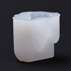 DIYクリスタルクラスターシリコンモールド  レジン型  UVレジン用  エポキシ樹脂ジュエリー作り  ホワイト  35x38x30mm  内径：24x18mm&nbsp;X-DIY-C040-05