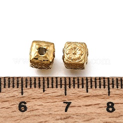 304ステンレススチールスペーサービーズ  イオンプレーティング（ip）  18KGP本金メッキ  キューブ  6x6x6mm  穴：1.6mm&nbsp;STAS-L315-077G-01