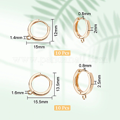 20Pcs 2 Style Brass Hoop Earring Findings&nbsp;KK-AR0003-24