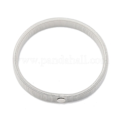 男性と女性のための鉄ストレッチブレスレット  プラチナ  3/8インチ（1cm）  内径：2-1/2インチ（6.2cm）&nbsp;BJEW-G741-01P