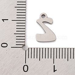 変色しない201ステンレススチールチャーム  レーザー切断  レターチャーム  文字Z  10.5x7x1mm  穴：1.2mm&nbsp;STAS-U016-01P-Z