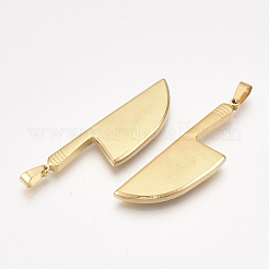 304ステンレススチール製ビッグペンダント  包丁形状  ゴールドカラー  53x16.5x4mm  穴：6.5x4mm&nbsp;STAS-T045-25G