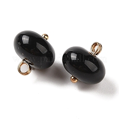 アクリルパーツ  真鍮のループを有します  フラットラウンド  ブラック  12x12mm  穴：1.6mm&nbsp;MACR-C033-12B