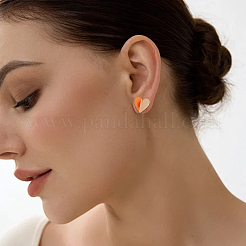 20Pcs 10 Colors Heart Resin & Wood Stud Earring&nbsp;EJEW-AR00010