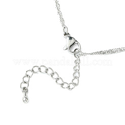 304 ステンレス シンガポール チェーン ブレスレット 作成  ステンレス鋼色  6-5/8インチ（16.8cm）&nbsp;AJEW-JB01345-01
