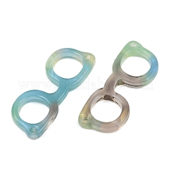プラスチックチャーム  メガネの形状  ライトスカイブルー  11x27x2.5mm  穴：1.4mm&nbsp;FIND-Z091-01A
