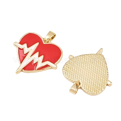 Brass Enamel Pendants&nbsp;KK-C248-13G