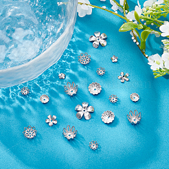 240Pcs 8 styles Stainless Steel Fancy Bead Caps&nbsp;STAS-PH0006-65