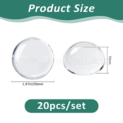 20Pcs Transparent Glass Cabochons&nbsp;GGLA-FH0001-05
