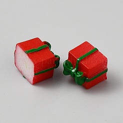 クリスマス オペーク レジン カボション  贈り物  レッド  10.5x11.5x11mm&nbsp;CRES-WH20004-07D