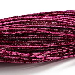 レーザーPUレザーコード  DIYのジュエリーには  濃いピンク  2mm  約98~100 M /バンドル&nbsp;AJEW-I070-A05