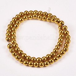 Electroplate Non-magnetic Synthetic Hematite Beads Strands&nbsp;G-J169A-6mm-04